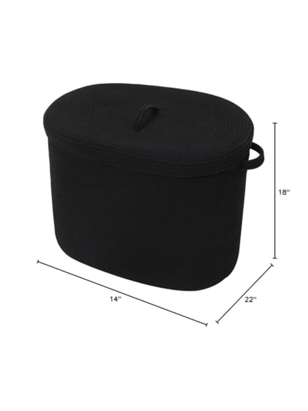 Extra Large Rectangular Rope Basket with Lid - Picture 2 of 7